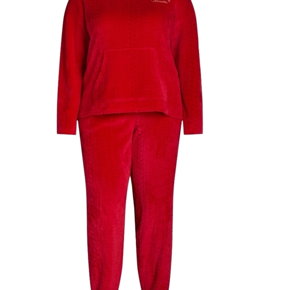 Women's Red Fleece Pajama Set